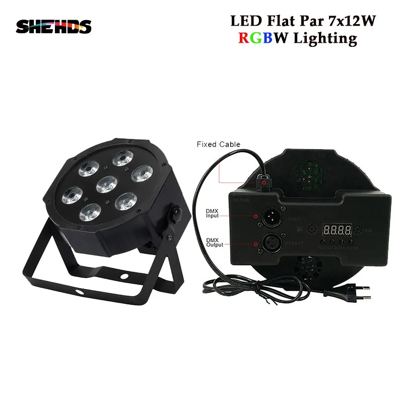 SHEHDS высокий светильник 7x12 Вт RGBW светодиодный светильник с DMX512 4в1 сценический светильник с эффектом мытья DJ Диско сценическое оборудование luces discoteca - Цвет: LED Par 7x12W RGBW