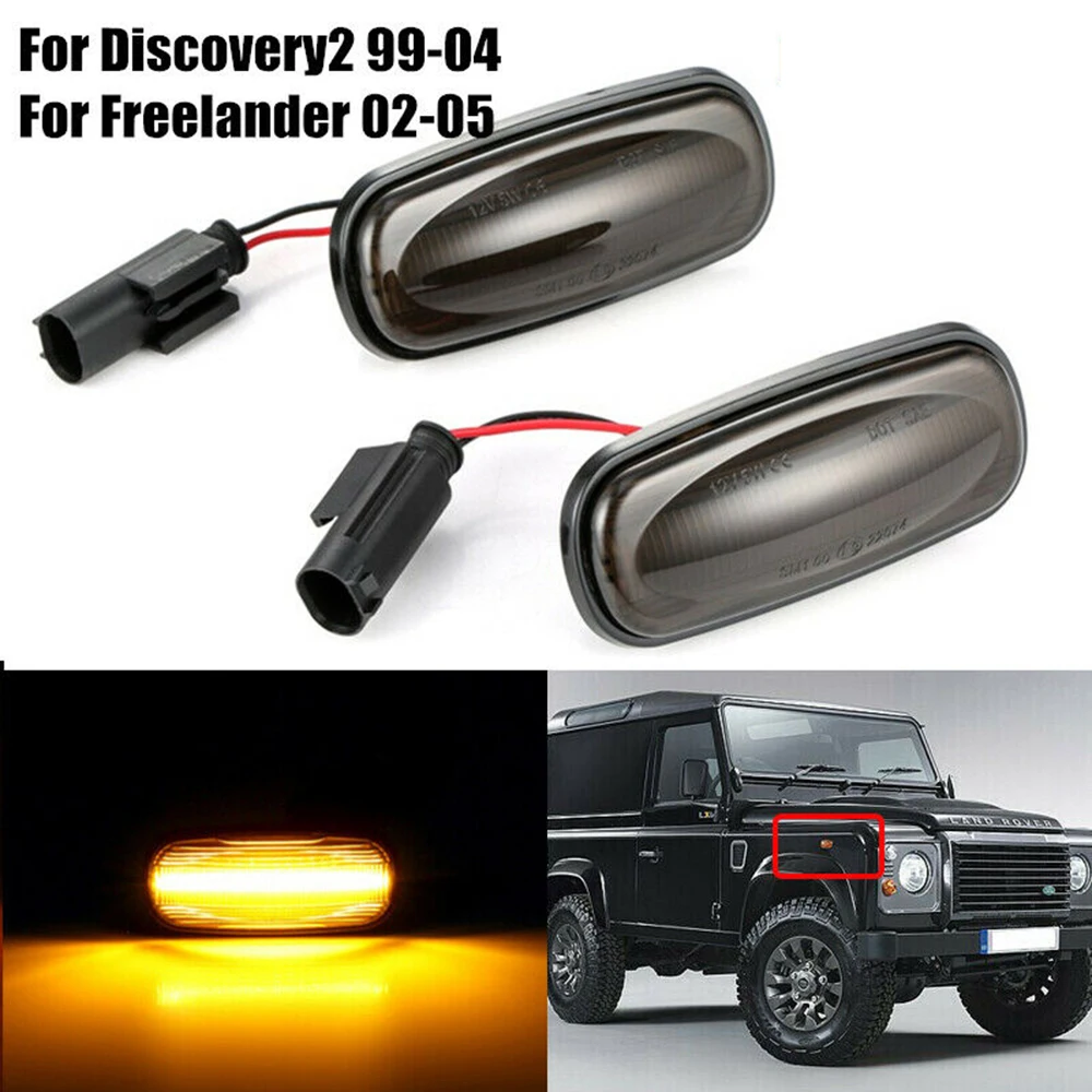 

2pcs 3528 SMD Side Marker LED Water Flow Turn Signal Light Lamp For Land Rover Discovery 2 1999-2004 Freelander 1 2002-2005