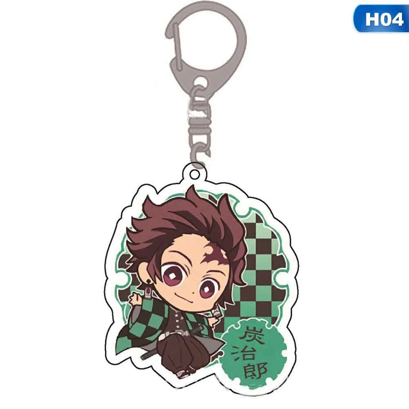 Anime Demon Slayer: Kimetsu No Yaiba Keychain Kamado Nezuko Kimono Kamado Tanjirou Kimono Badge Keyring Fans Jewelry Gift - Цвет: H04