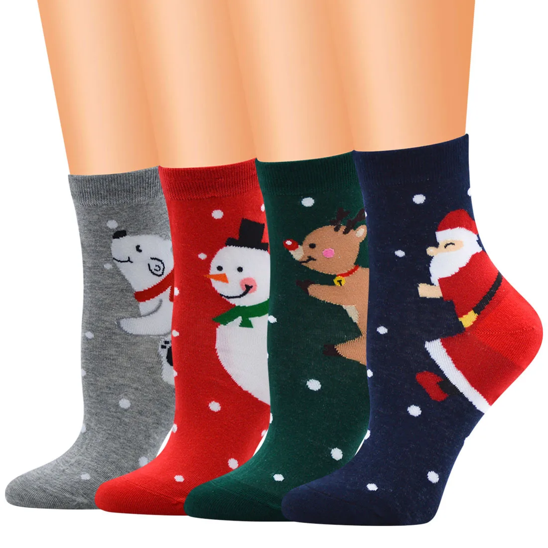 Новые милые рождественские носки женские Короткие Зимние Носки с рисунком оленя Новогодний подарок