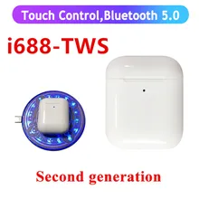 Новые i688 tws белые Смарт Bluetooth наушники с QI беспроводной зарядки 8D тяжелые басы Наушники PKi200 i500 i10000 tws Touch Headset Charging-Earphones Earpiece Replica Bluetooth Earbuds