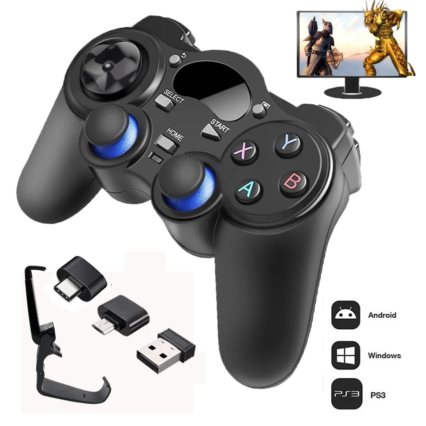 2,4 г контроллер геймпад Android беспроводной джойстик Joypad с OTG конвертер для PS3/смартфон для планшетных ПК Smart tv Box