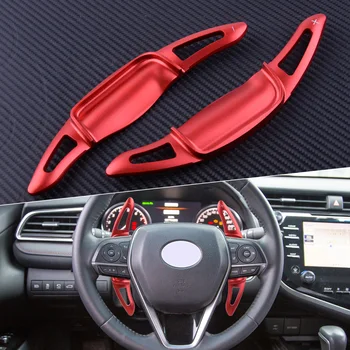 

CITALL 2pcs Red Steering Wheel Shift Paddle Shifter Extension Trim Cover Fit For Toyota Camry 2018 2019