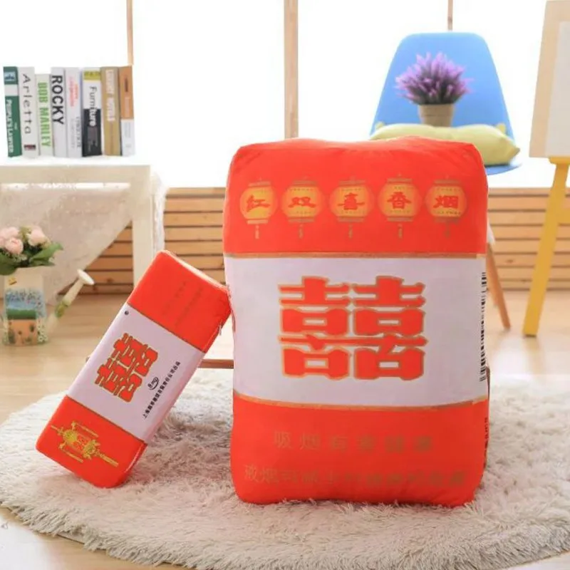 

Hot Selling Creative Smoke Cigarette Case Pillow Creative Plush Toy Doll-Processing Customizable Logo Recruit Agents