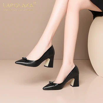 

Lapolaka New Design 2020 2020 Top Quality Square Heels Office Pumps Women Shoes Crystal Slip-On Ladies Shoes Woman Pumps