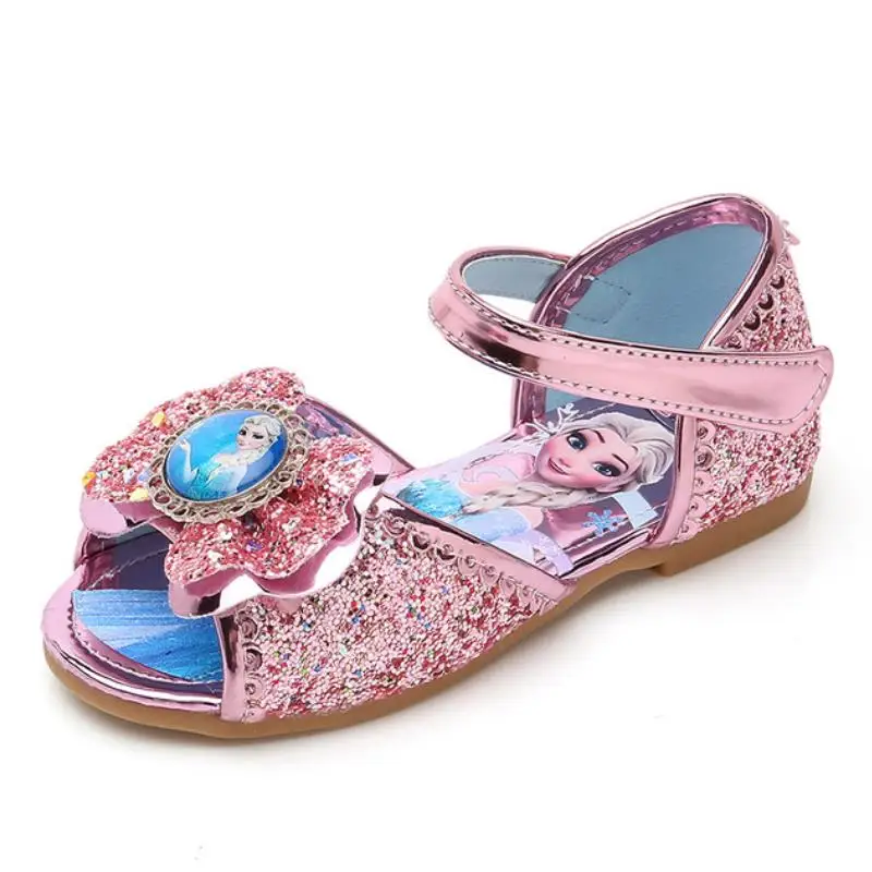 

New Fashion Girls Elsa Sandals Princess high quality Shoes low heel soft Cartoon Summer Toddler Girl Shoes Snow Queen