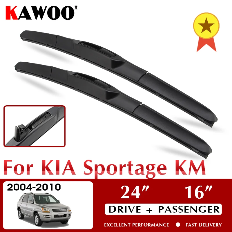 

KAWOO Wiper Front Car Wiper Blades For KIA Sportage KM 2004-2010 Windshield Windscreen Front Window Accessories 24"+16" LHD RHD