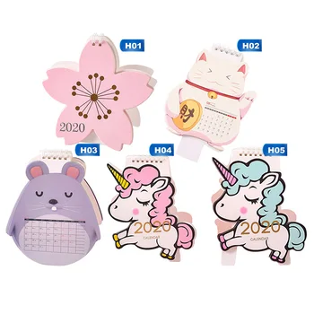 

2020 Cute Cartoon Animal Mini Desk Calendar Decoration Cute Girl Creative Desktop Calendar Planer Kawaii Agenda Table Calendar
