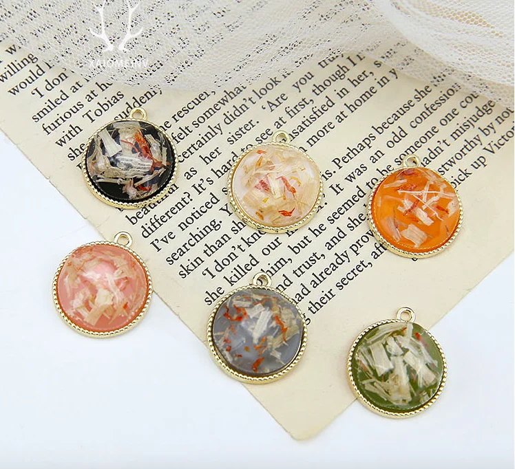 

20pcs 22mm acetic acid Material Round Shape charm Resin Beads pendant For Earring DIY Handmade Jewelry Making