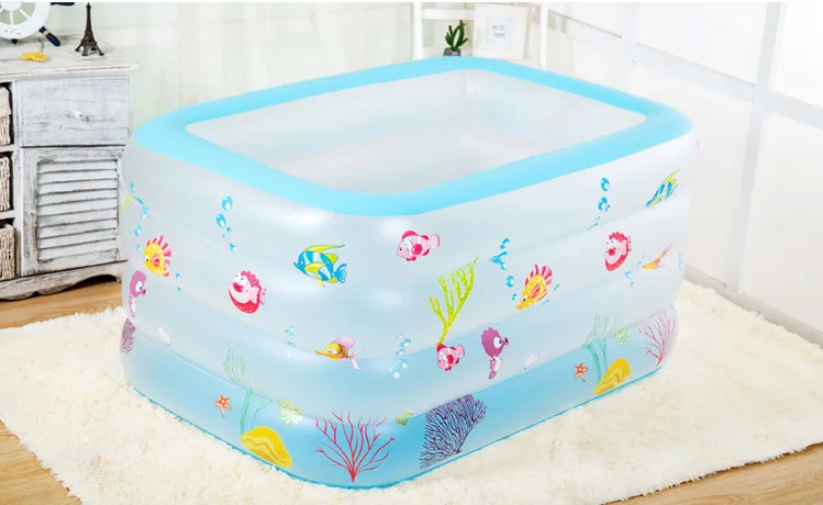 High quality Children's Inflatable Swimming Pool PVC Rectangular Piscina Babys Piscine Bathtub Paddling Pool Havuz 120*105*75cm