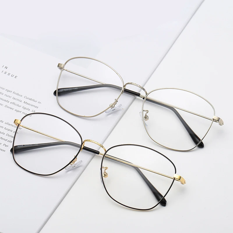 Metal Alloy Glasses Frame 2019 Eye Glasses Frames for Women Readers Anti Glare EyeglassesMen's