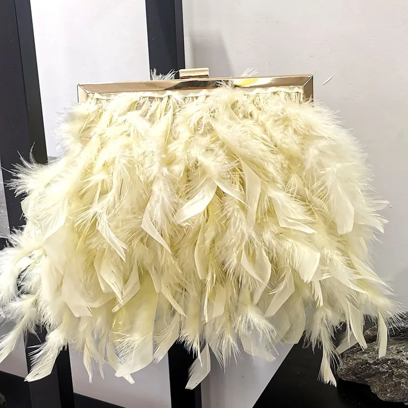 PU Leather Women Designer Handbags 2021 New Girl Shopper Bag Fashion Casual Feather Tassel Bag Pearl Chain Clutch Crossbody Bags