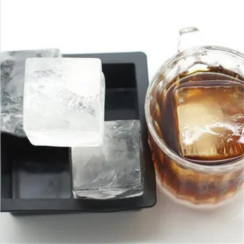 

Creative Styling Tools Party Bar Black Square Silicon Ice Mold for Cocktail Frozen Silicone Ice Cubes Tray Ice Maker EJ678779