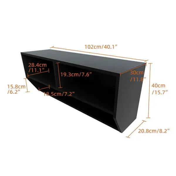 wall tv stand living room furniture modern tv table entertainment center monitor stand flat screen tv cabinet riser Black