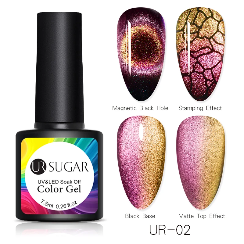 02 Ur Sugar 9D кошачий глаз гель лак для ногтей матовый "хамелеон" эффект УФ Магнитный Гель-лак замачиваемый УФ светодиодный гель для ногтей маникюрный лак - Цвет: 02