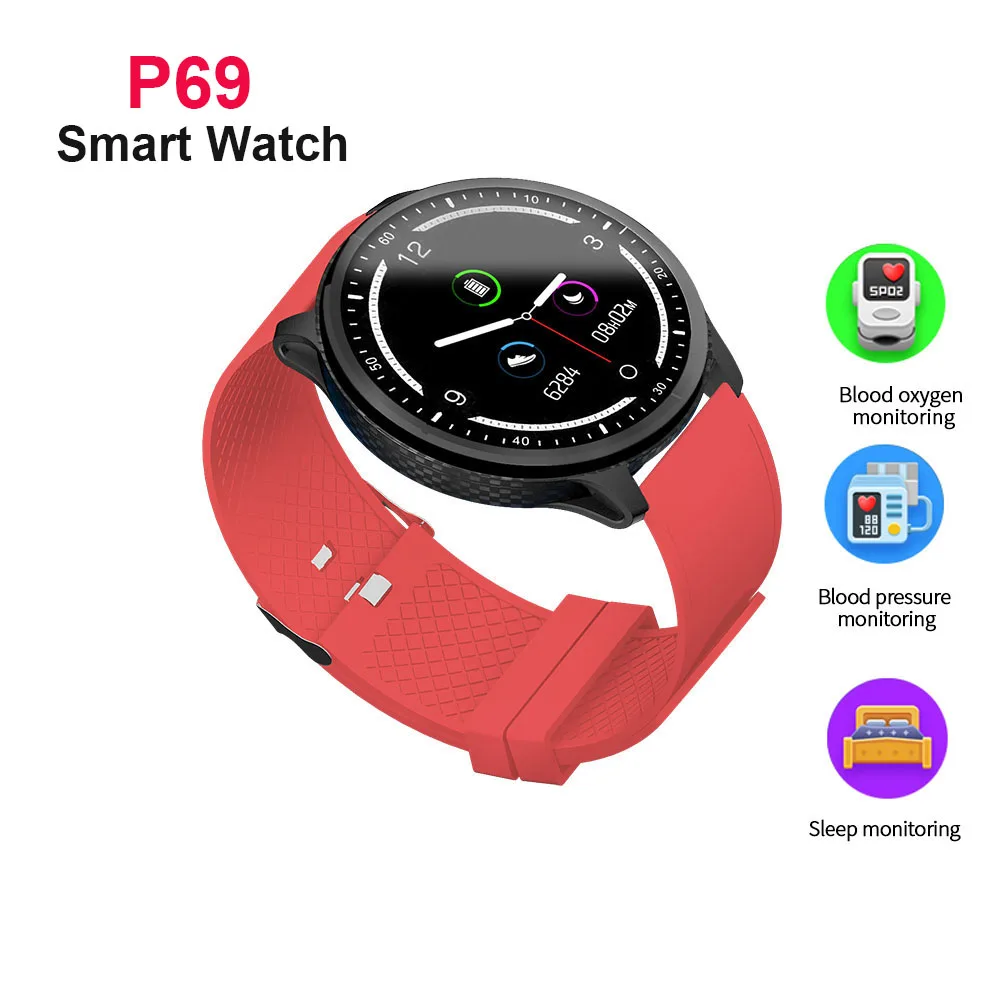 IP68 Waterproof P68 P69 Smart Watch HR Blood Pressure Monitor men Women kids Smartwatch For IOS Apple Samsung Android watch