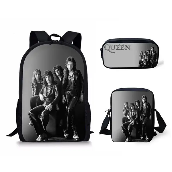 HaoYun Children School Bags Queen Band Bohemian Rhapsody Printing Large Shoulder Backpack 3Pcs/set Kids Custom Students Bookbags CDWX4266CEK