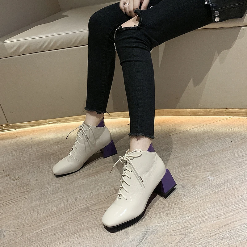 women pumps derss Ankle Martin boots women Platform Pointed Toe zipper high heels Party warm snow boots shoes woman Booties T056