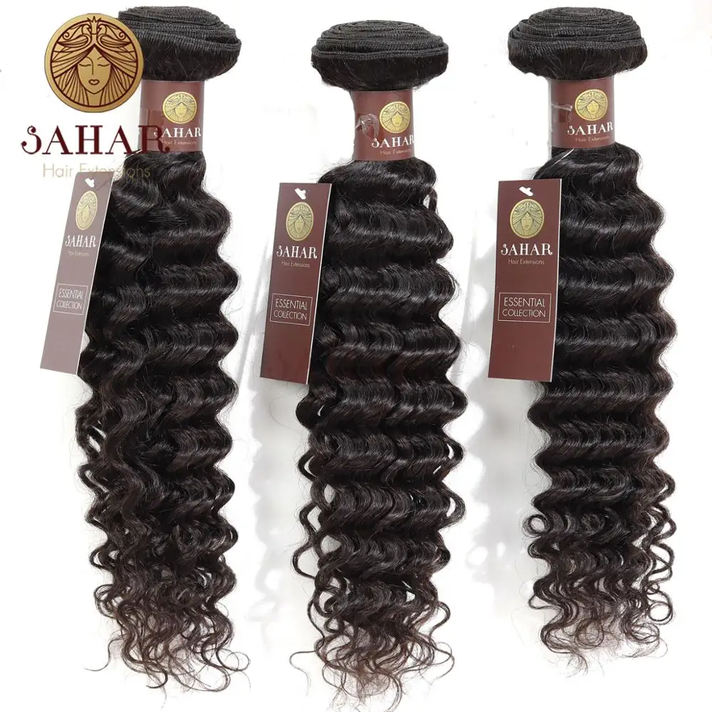 

Sahra Deep Wave Bundles 100% Brazilian Hair Remy Hair Extensions 1/3/4 Pcs Natural Black Human Bundles SHEDW