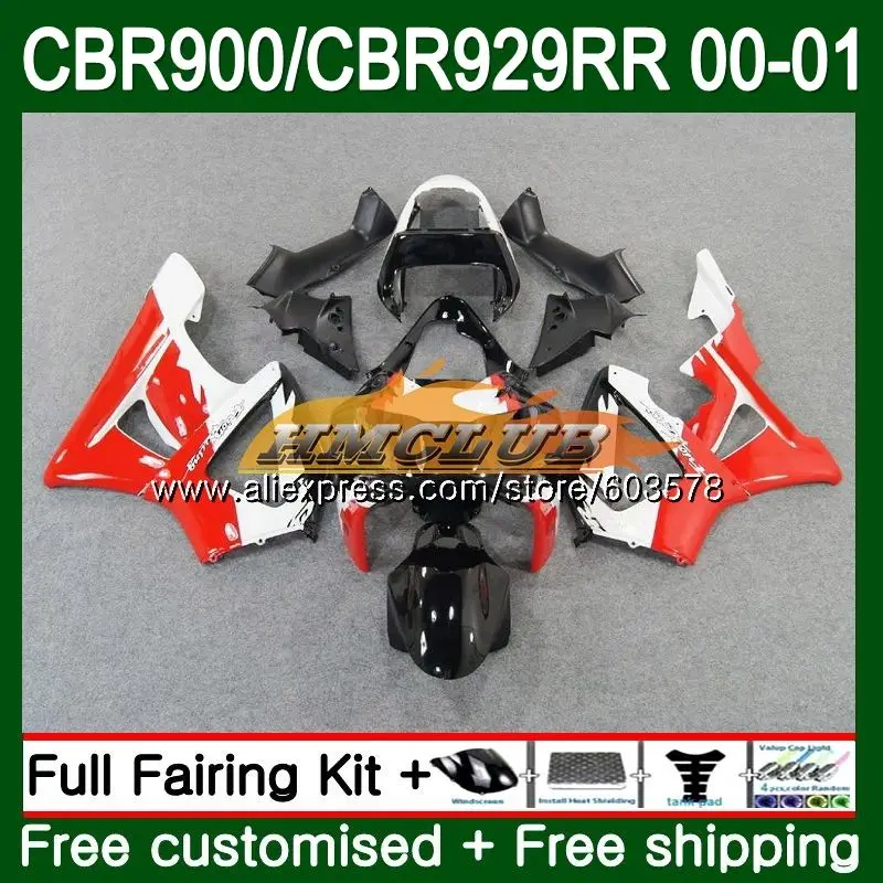 Корпус для HONDA CBR900 RR CBR 929RR CBR 929 RR 2000 2001 черный, красный 77CL. 4 CBR 900RR CBR900RR CBR929 RR CBR929RR 00 01 обтекатель
