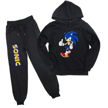 

New Children Set Kids Hoodies+Pants 2 Pcs Tracksuit Boys And Girls Spring Autumn Sonic The Hedgehog Clothing Set For 2-14Y