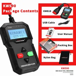 Коннектор для прибора бортовой диагностики ONEWELL KONNWEI KW590 автомобильный считыватель кодов OBD2 сканер Поддержка мультибрендовых автомобилей