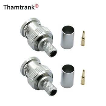 

50pcs BNC MALE CRIMP TYPE CONNECTOR FOR CCTV SYSTEM BNC FEMALE JACK COUPLER CONNECTOR RG58/RG59/RG6