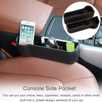 

Car Seat spaceOrganizer,Universal Car Storage Box Case Phone Holder Multi-Function Leather Car Water Cup Holder for Snacks