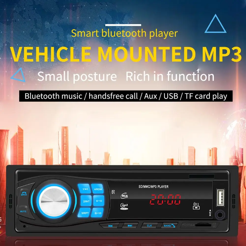 12 В автомобильное радио FM радио Bluetooth V5.0 стерео плеер дистанционное управление SD USB AUX MP3 плеер громкой связи Автомобильный музыкальный плеер