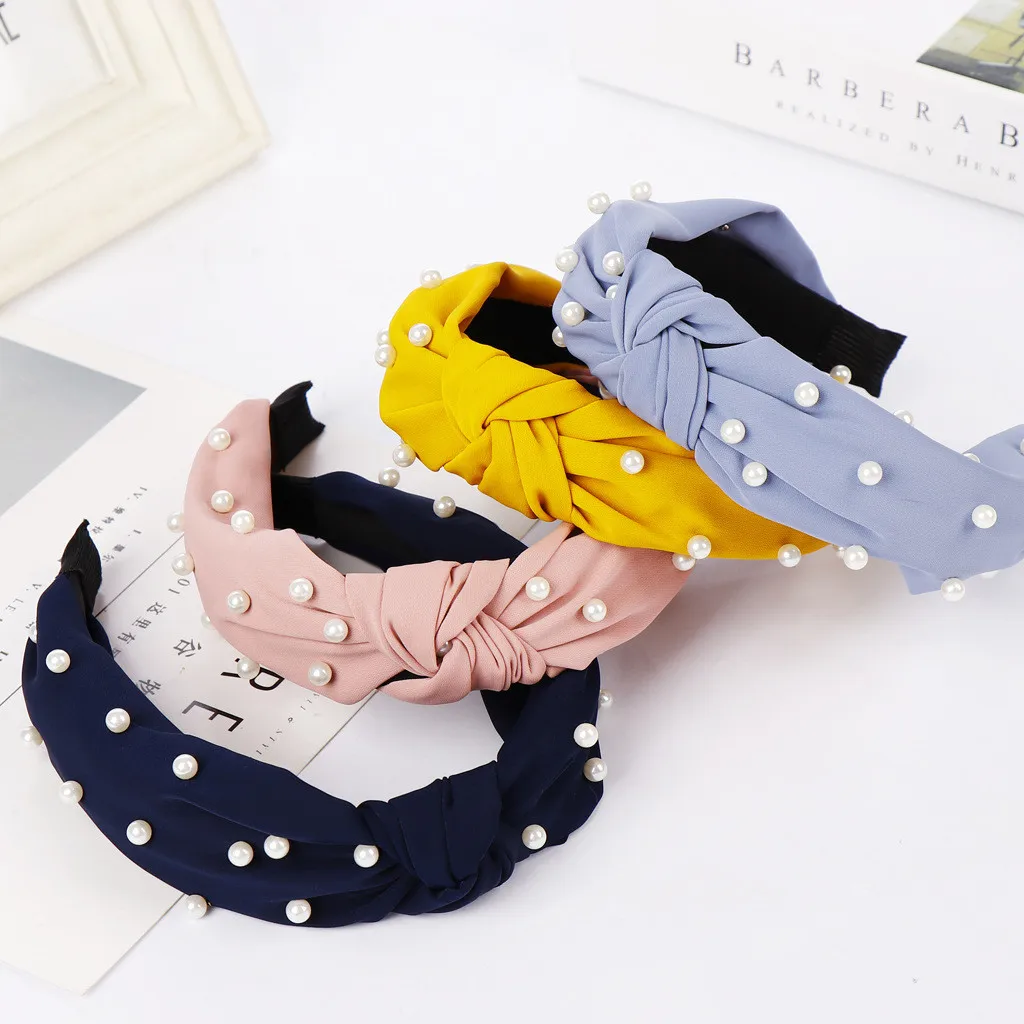 Модная резинка для волос для женщин и девушек, банты для волос, бисероплетение, обруч для волос, простая Милая повязка для волос, аксессуары для волос