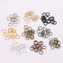 200 piunids/lote oro plata lazo 4 5 6 8 10 mm anillos de salto abierto para hacer joyería DIY collar pulsera resultados conector suministros(China)
