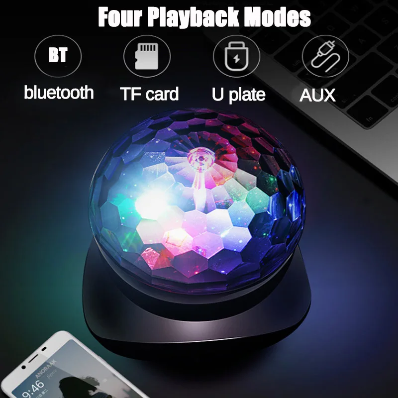 Беспроводной bluetooth динамик сценический светильник RGB светодиодный хрустальный шар эффект светильник DJ клуб диско вечерние светильник ing Перезаряжаемый USB/TF/FM