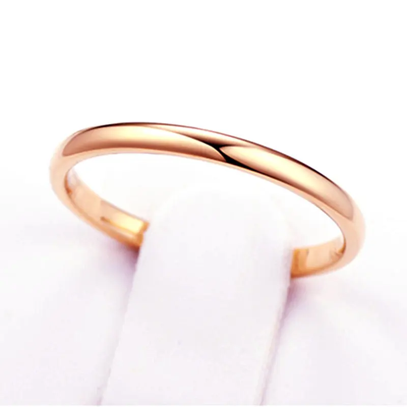 4 мм 6 мм 316 титановая нержавеющая сталь пара кольцо серебряного цвета - Цвет основного камня: 2mm Rose Gold