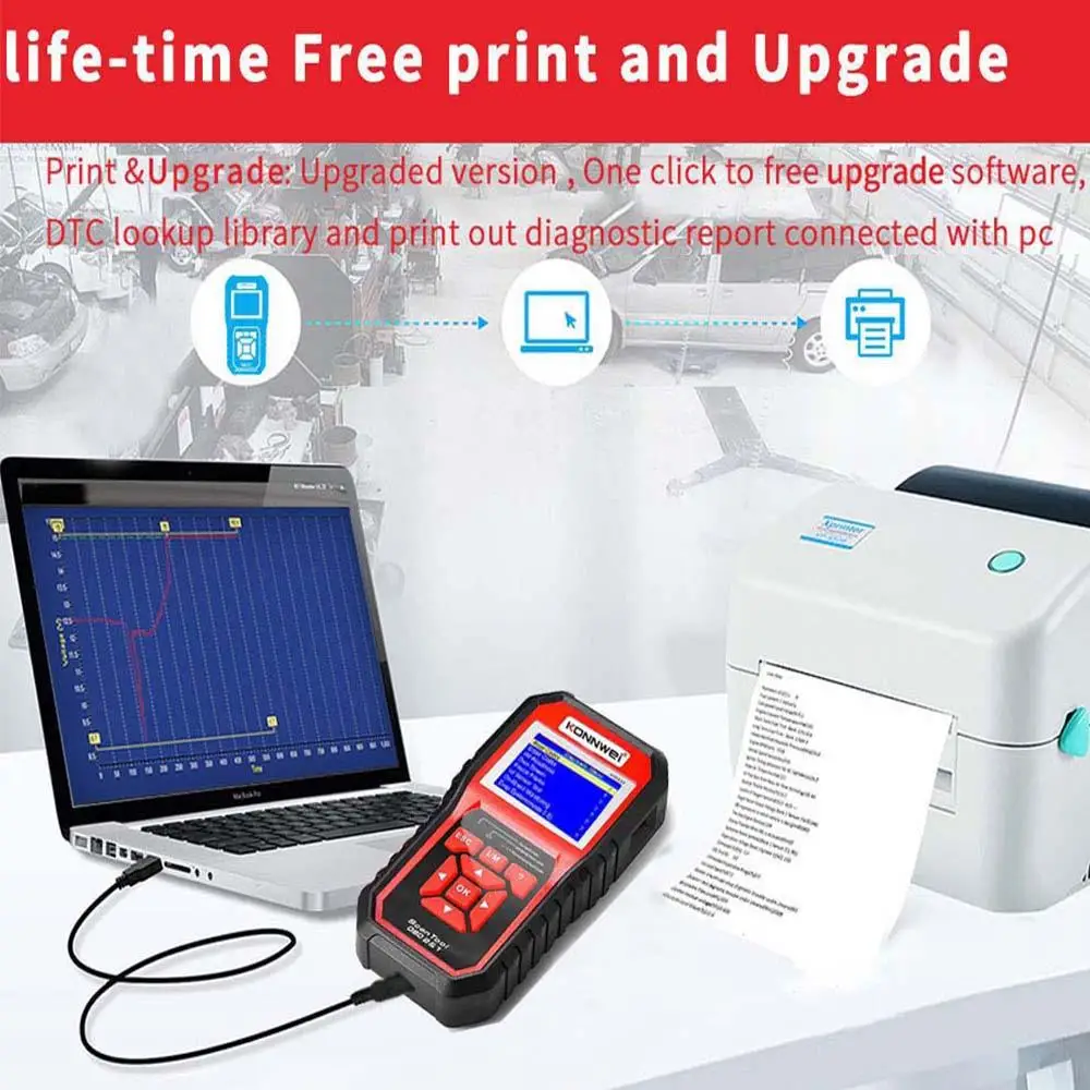 

2.8 Inch TFT Car Fault Scanner KW850 OBD2 EOBD Scan Car Diagnostic Tool Portable Code Reader Cars Car Code Reader