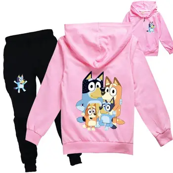 

Boutique Kids Clothing Cotton Cartoon Dogs Print Bingo Bluey Girls Clothes 10 12 Year Green Shirt + Pans Girl Set Teenage Top