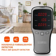 ABS Smog детектор качества воздуха детектор формальдегида PM2.5 TVOC бытовой Серебряный серый умный монитор обнаружения газа