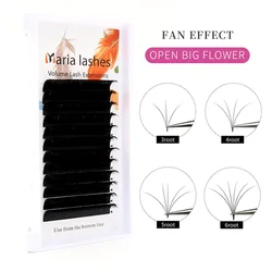 MARIA Easy Fan False Eyelash Makeup Super Long 8-20mm Mega Natural Lashes Extension Supplier Premade Volume Fanning Vendor