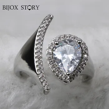 

BIJOX STORY luxury charm ring for women 925 sterling silver ring with AAA zircon gemstones fine jewelry ring wedding party gift