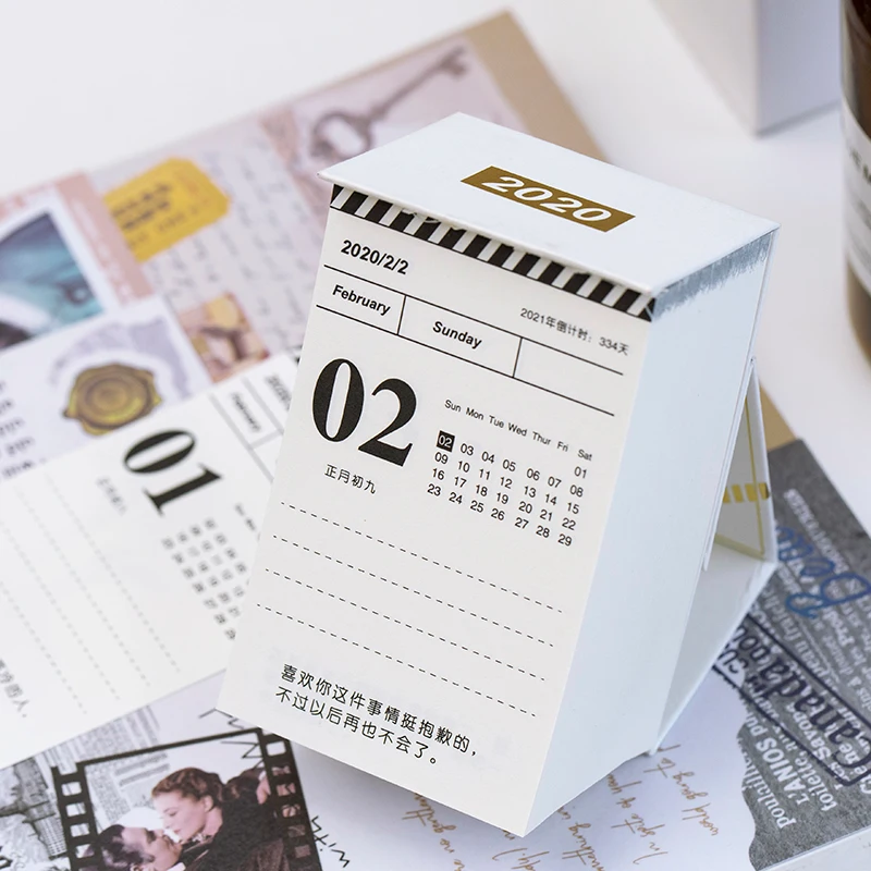 

2020 Simple Mini Desktop Calendar 366 Days Portable Calendars Daily Schedule Planner Yearly Agenda Organizer