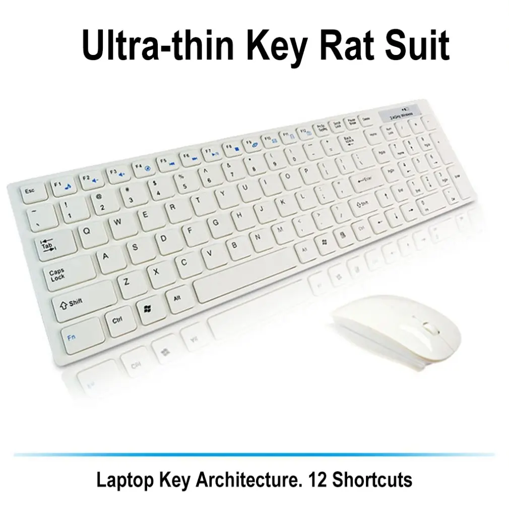 2,4G Ультра-тонкая беспроводная клавиатура и мышь с плоской панелью, оптическая клавиатура и мышь, выделенный офис