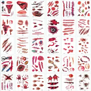 

Halloween temporary tattoo stickers waterproof instant scar convenient tattoo stickers Halloween decoration
