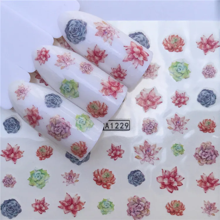 1Pcs Stylish DIY Cactus Flowers Nail Art Stamp Stamping Image Plate Stainless Steel Nail Template Manicure Stencil Tools 5 Style