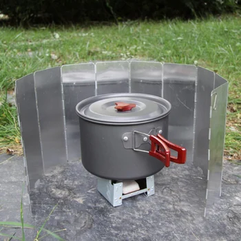 

8/9/10 Plates Aluminium Alloy Wind Screen Foldable Stove Windshield Screens Outdoor Camping Equipment