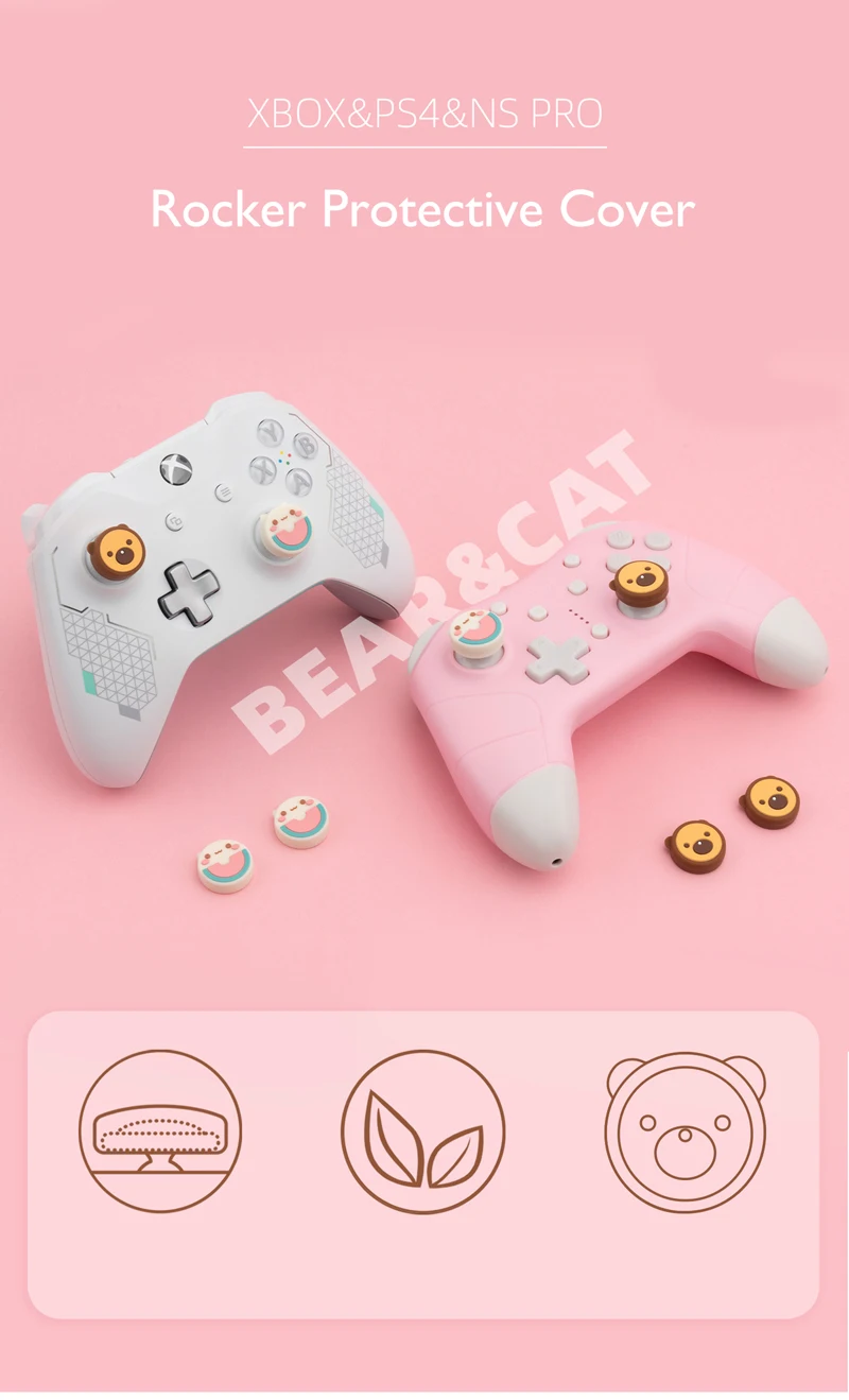 22 Geekshare Ps4 Ps5 Switch Pro コントローラー 保護カバー アシストキャップ 猫 肉球 かわいい ピンクとブルー Qdtek Vn