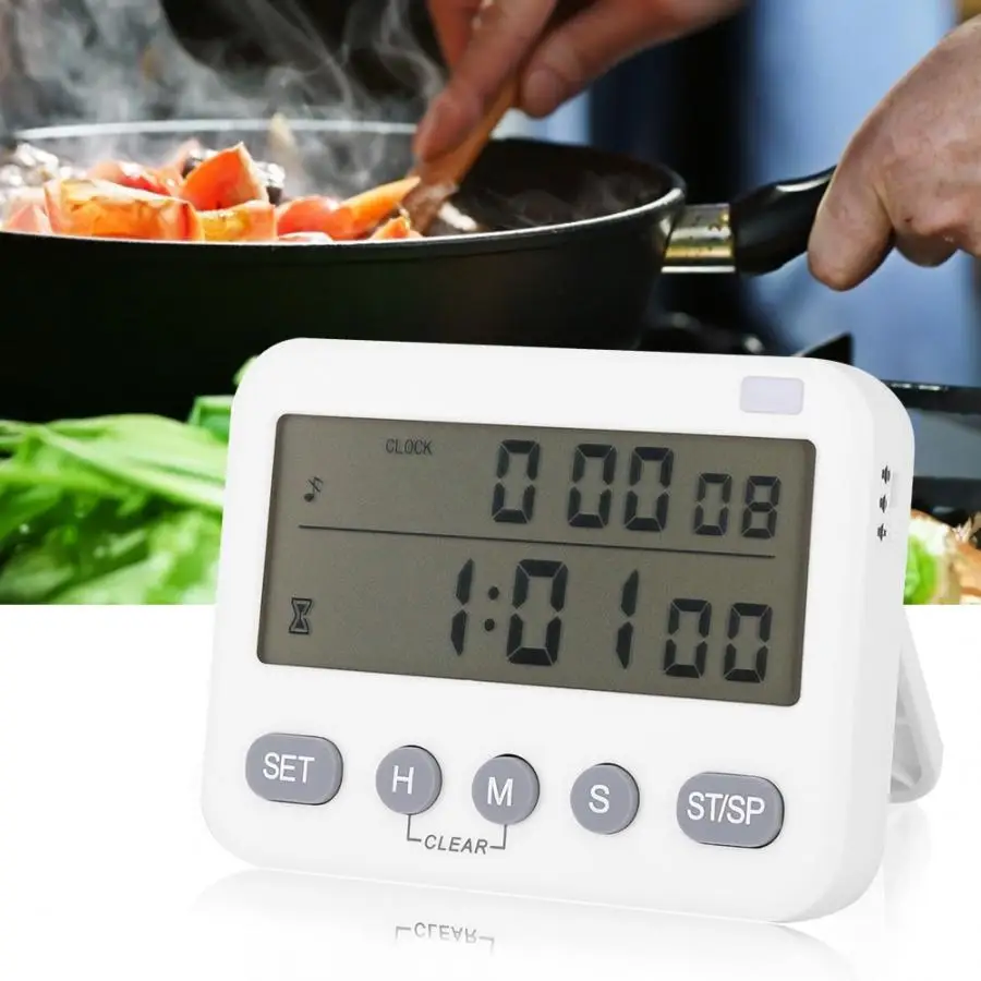 

Multifunctional LCD Digital Screen Kitchen Timer Square Cooking Count Up Countdown Alarm Sleep Stopwatch Clock Dropshipping