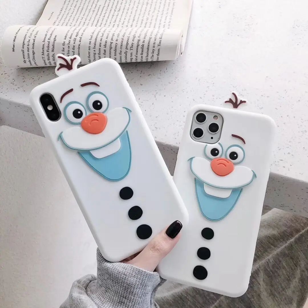 

JAMULAR Super Cute Cartoon Frozen Olaf Phone Case For iPhone 11 Pro 7 XS MAX XR X 8 6 6s Plus 3D Soft Silicon Back Cover Fundas