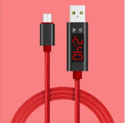 2x USB C кабель, QC 3,0 Schnell Ladespannung und Strom или Geflochten 5 в 1 м - Цвет: RedandRed