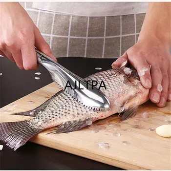 

50pcs/lot Fish Skin Brush Stainless Steel Scraping Fish Scale Planing Brush Graters Fast Remove Fish Cleaning Scaler CT0184