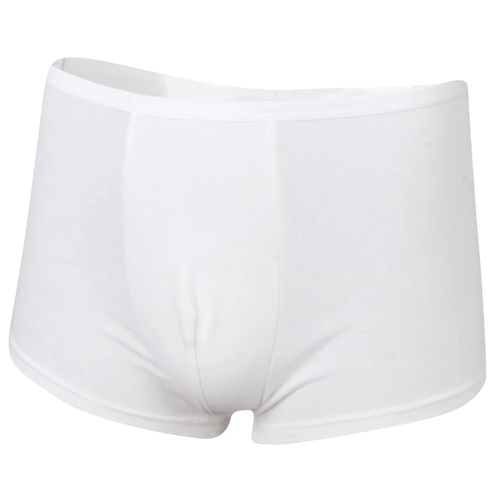 Mens White Regular Absorbency Washable Reusable Incontinence Boxer Briefs