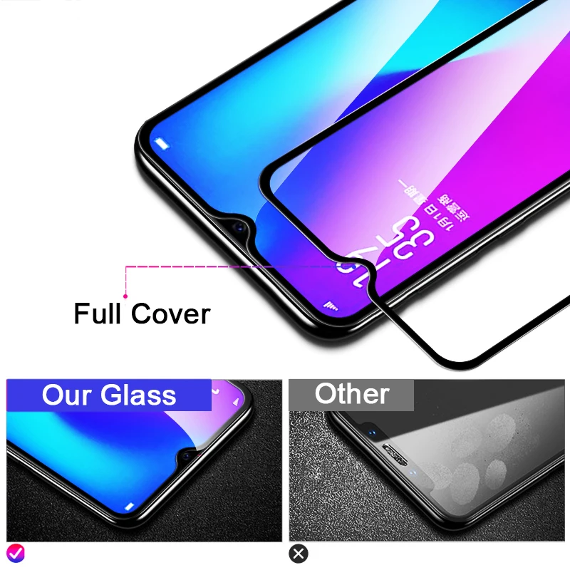 9D закаленное Стекло на высококачественный защитный чехол для Oppo Realme 1 2 3 C1 X A37 A3S A5 A5s A59 A7 A73 F1s F5 Молодежные F7 F9 F11 Pro R15 Стекло Экран протектор